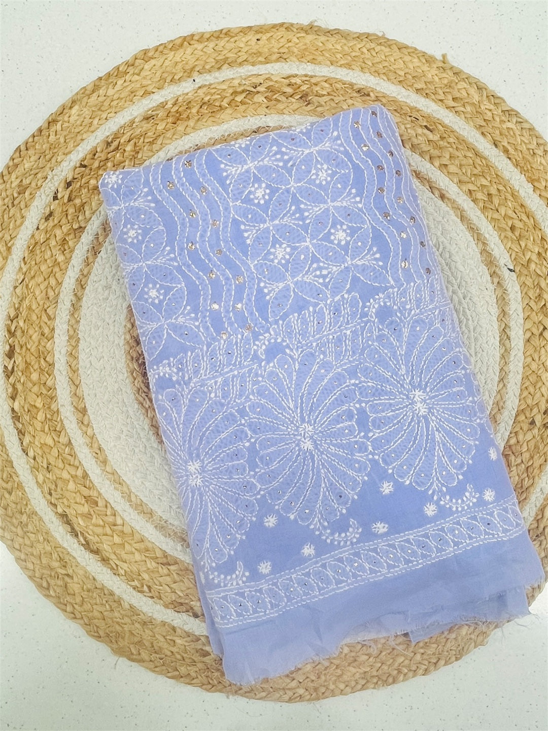 Purple Chikankari Unstiched Dress Material