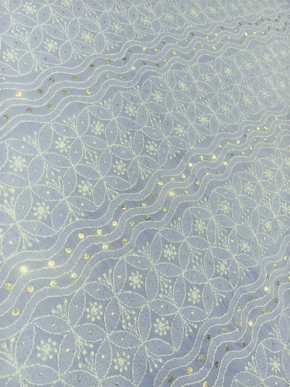 Purple Chikankari Unstiched Dress Material - Famous Chikankari