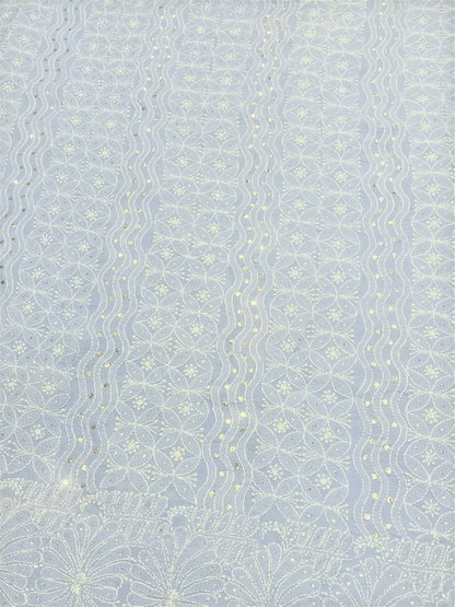Purple Chikankari Unstiched Dress Material - Famous Chikankari