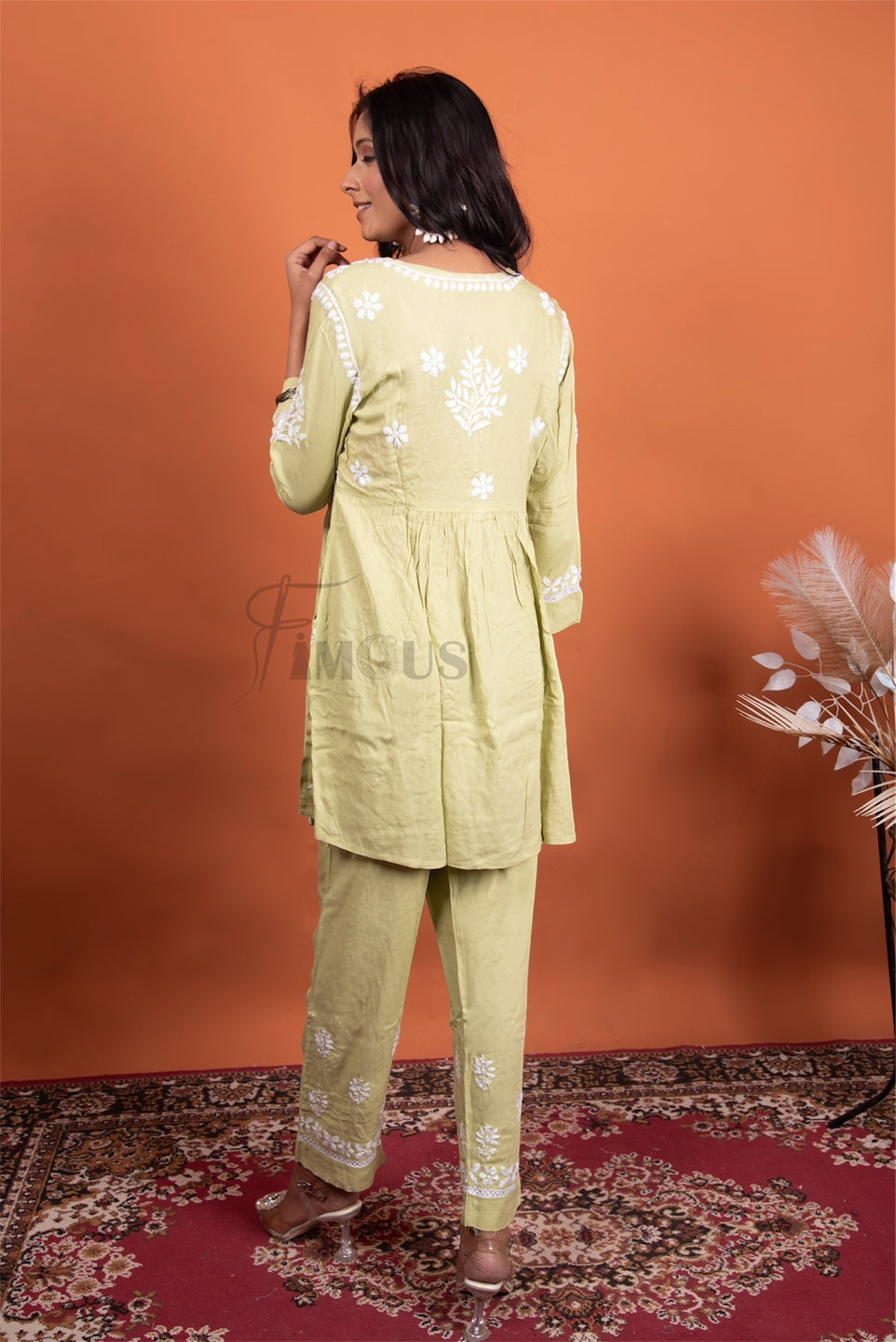 Green Chikankari Pocket Style Coord Set