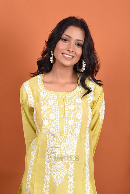 Dhani Chikankari Kurta Plazo Set - Famous Chikankari