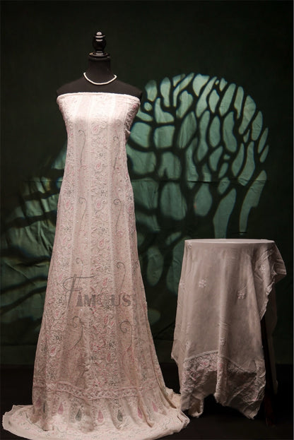 Premium Chikankari Anarkali And Dupatta Set - Famous Chikankari