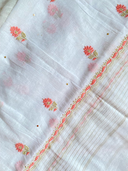 Aafreen Handcrafted Chikankari Mukaish Gown Set - Famous Chikankari