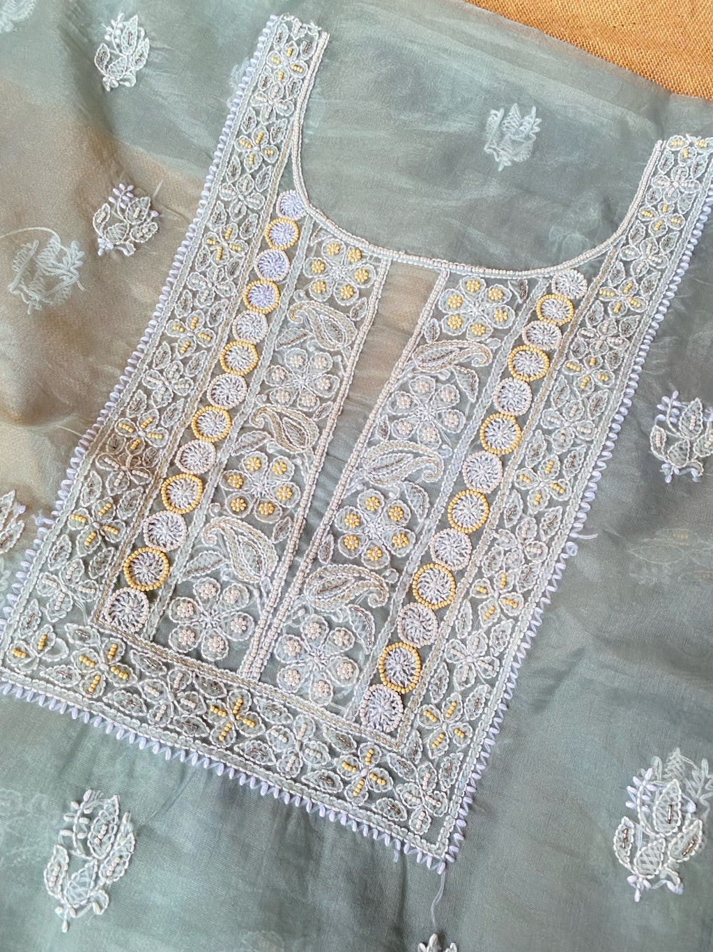 Mahim Premium Grey Chikankari Unstiched Dress