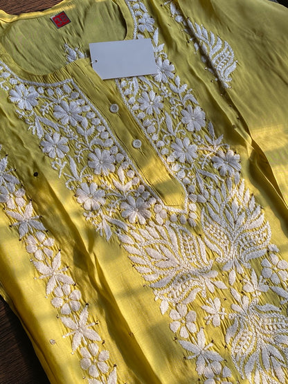 Dhani Chikankari Mukaish Kurta Plazo Set - Famous Chikankari