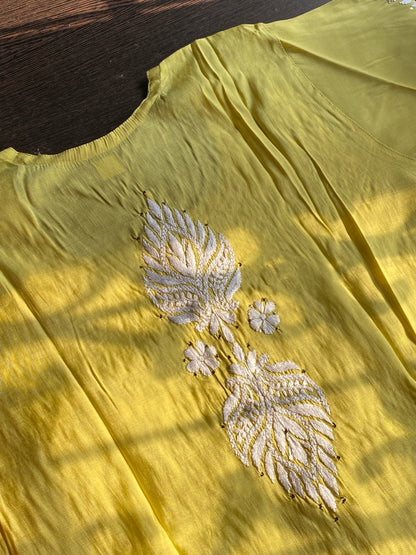 Dhani Chikankari Mukaish Kurta Plazo Set - Famous Chikankari