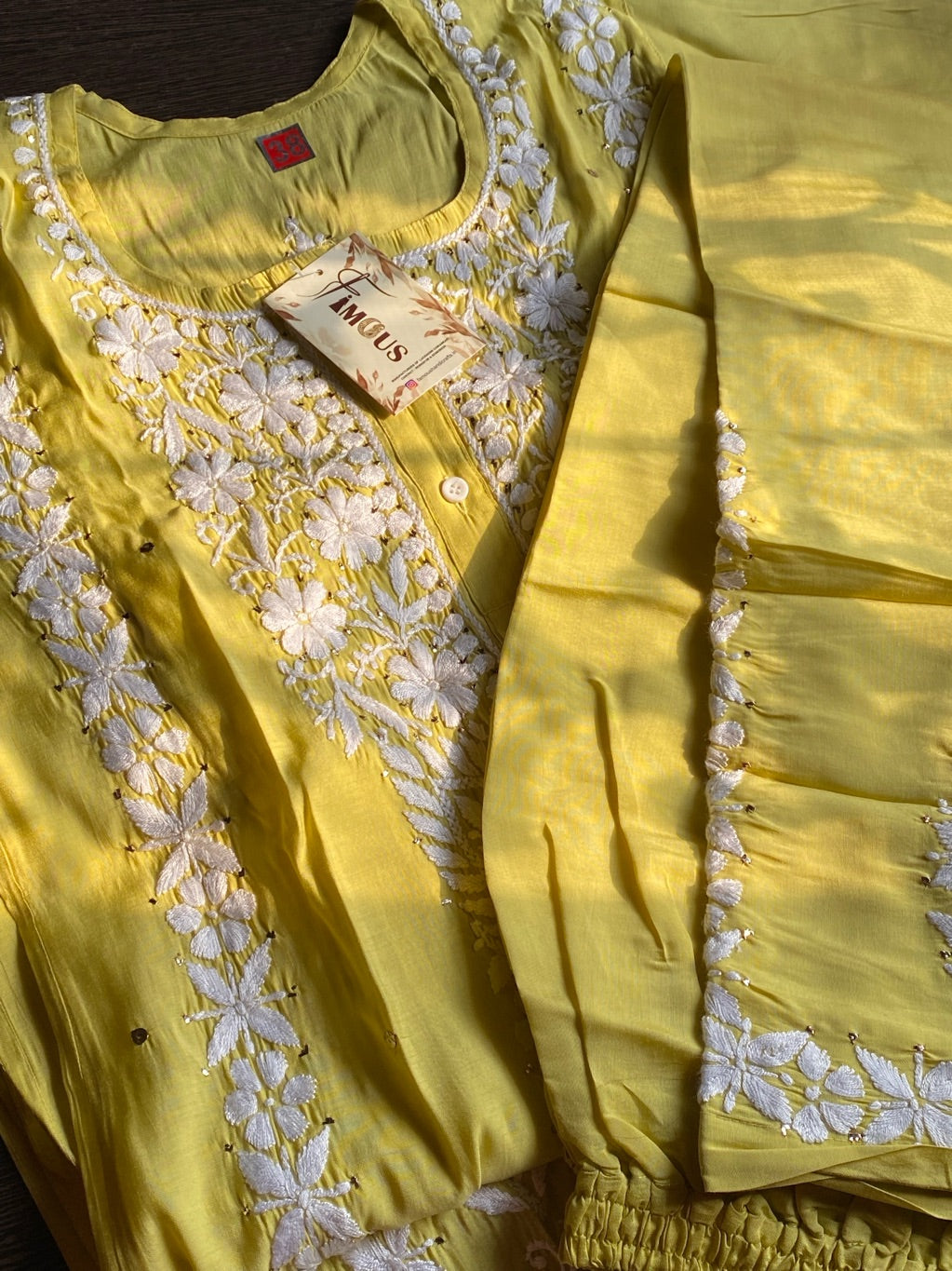 Dhani Chikankari Mukaish Kurta Plazo Set