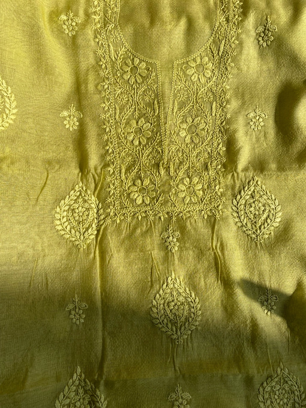 Dhani Chikankari Chanderi Unstiched Dress