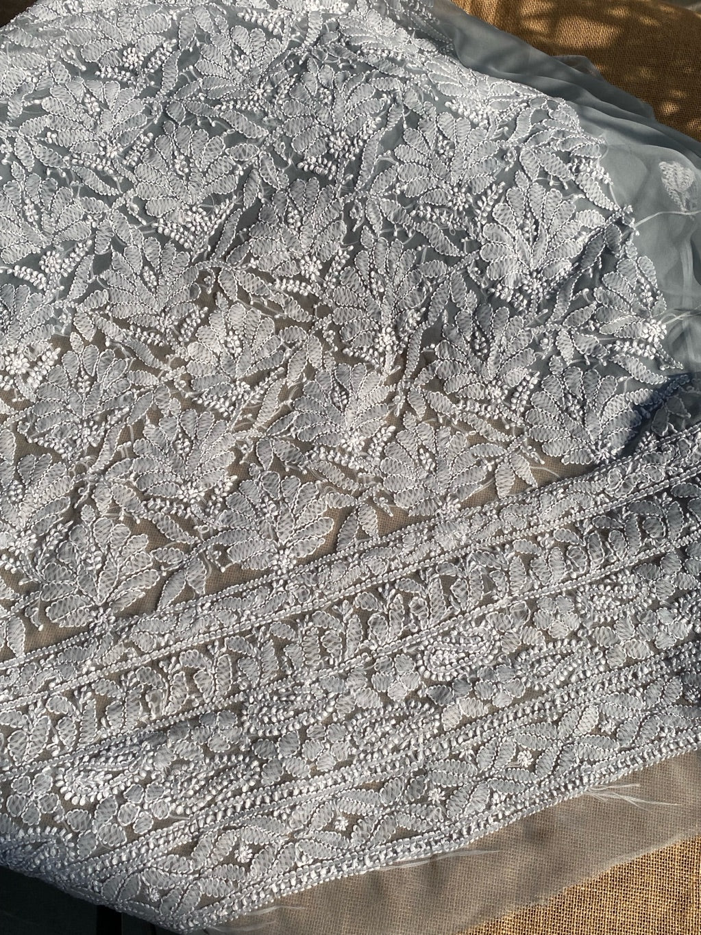 Grey Chikankari Georgette Unstiched Dress