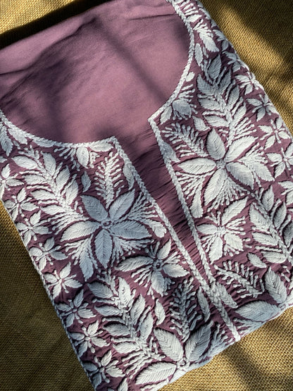 Soft Modal Chikankari Unstiched Dress Material - Unstiched - Famous Chikankari