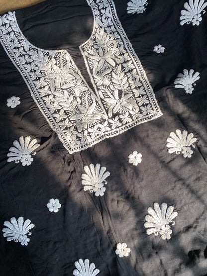 Soft Modal Chikankari Unstiched Dress Material - Unstiched - Famous Chikankari