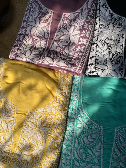 Soft Modal Chikankari Unstiched Dress Material - Unstiched - Famous Chikankari