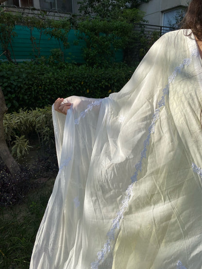 Suroor Chikankari Cheffon Charidar Dupatta - Famous Chikankari
