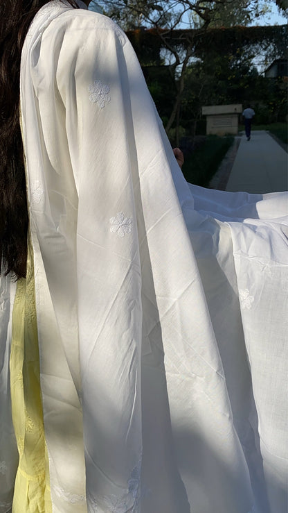 Suroor Chikankari Mulmul Designer Dupatta - Famous Chikankari