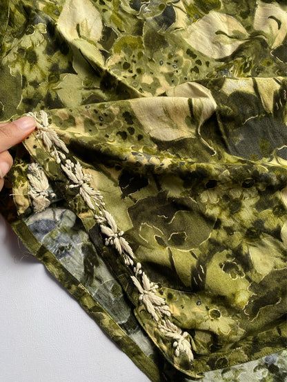 Anaya Chikankari Reyon Goldprint Long Kurti - Famous Chikankari