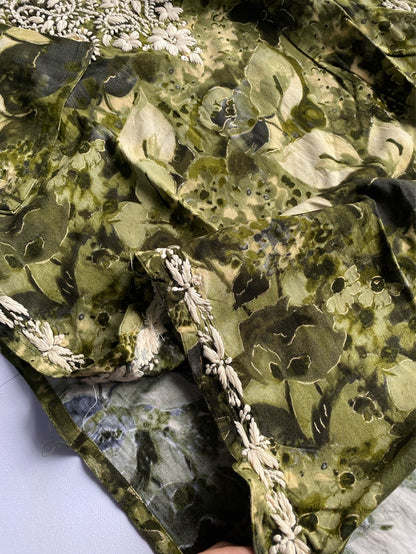 Anaya Chikankari Reyon Goldprint Long Kurti - Famous Chikankari