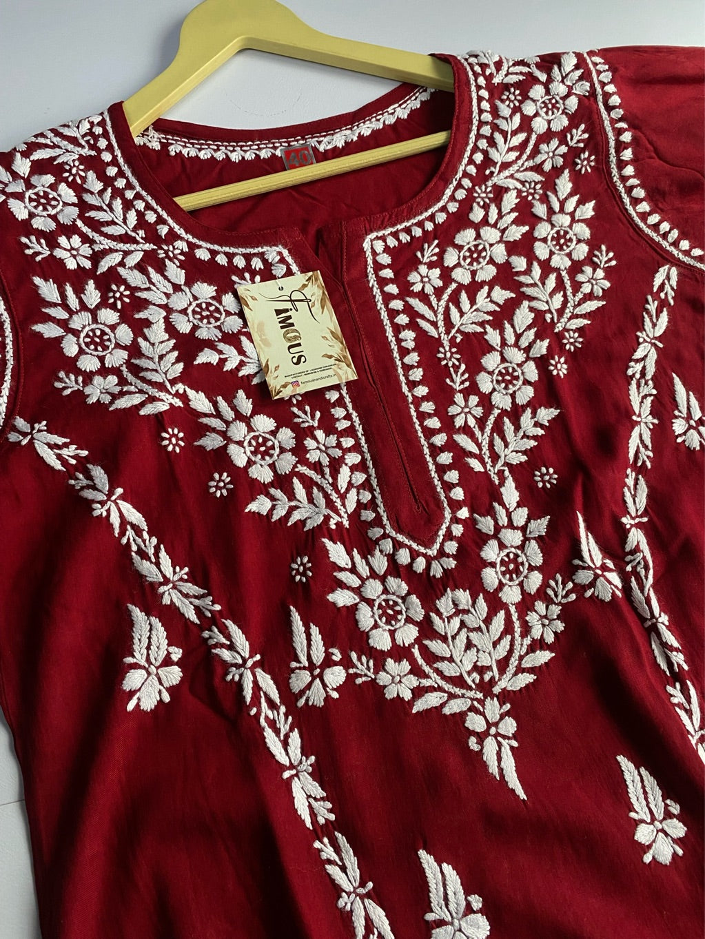 Hafsa Chikankari Premium Reyon Kurtis