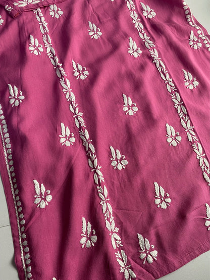 Hafsa Chikankari Premium Reyon Kurtis - Famous Chikankari