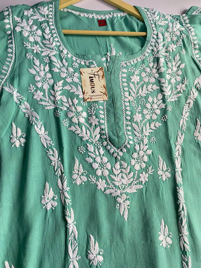 Hafsa Chikankari Premium Reyon Kurtis - Famous Chikankari
