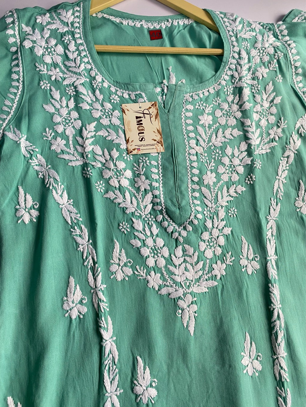 Hafsa Chikankari Premium Reyon Kurtis