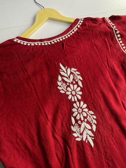 Hafsa Chikankari Premium Reyon Kurtis - Famous Chikankari