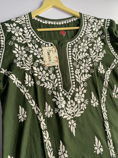 Hafsa Chikankari Premium Reyon Kurtis - Famous Chikankari