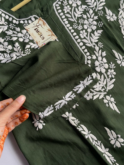 Hafsa Chikankari Premium Reyon Kurtis - Famous Chikankari