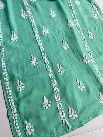 Hafsa Chikankari Premium Reyon Kurtis - Famous Chikankari