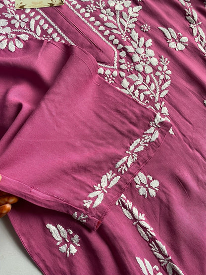 Hafsa Chikankari Premium Reyon Kurtis - Famous Chikankari