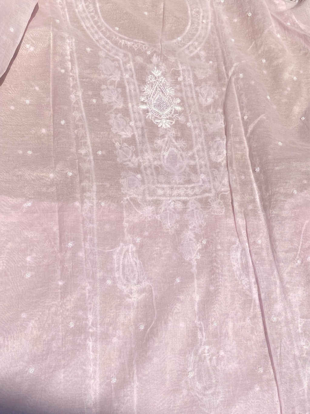 Soft Pastels Mul Chanderi Unstiched Kurta Dupatta