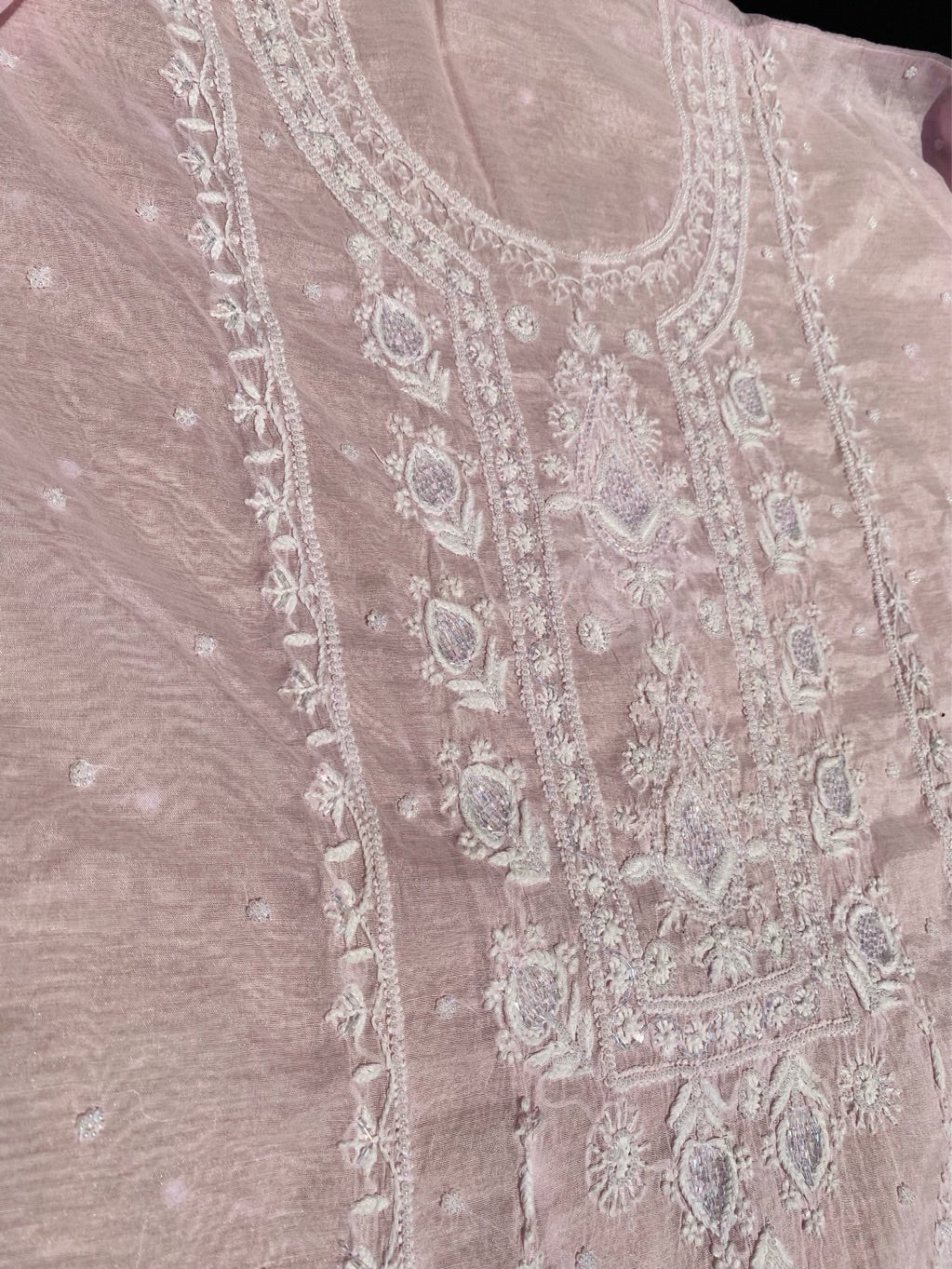 Soft Pastels Mul Chanderi Unstiched Kurta Dupatta