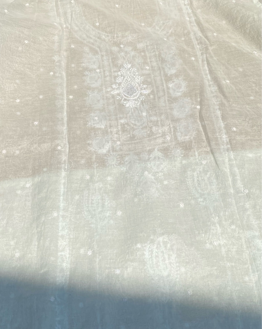 Soft Pastels Mul Chanderi Unstiched Kurta Dupatta