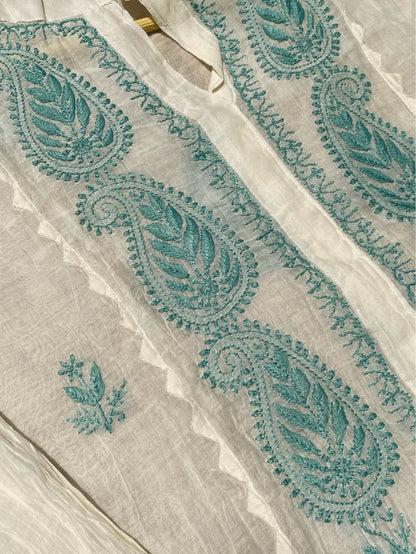 Tamanna Firozi embroidered Chikankari Semi Stitched Coord Set - Famous Chikankari