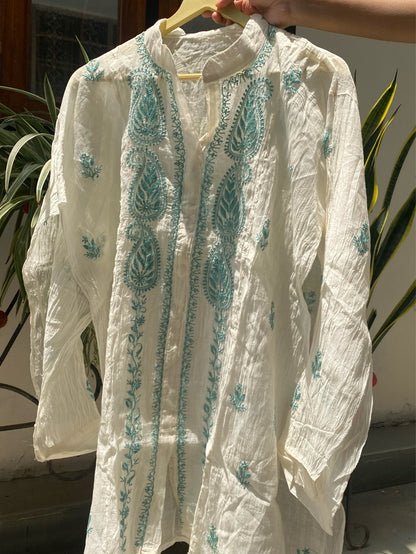 Tamanna Firozi embroidered Chikankari Semi Stitched Coord Set - Famous Chikankari