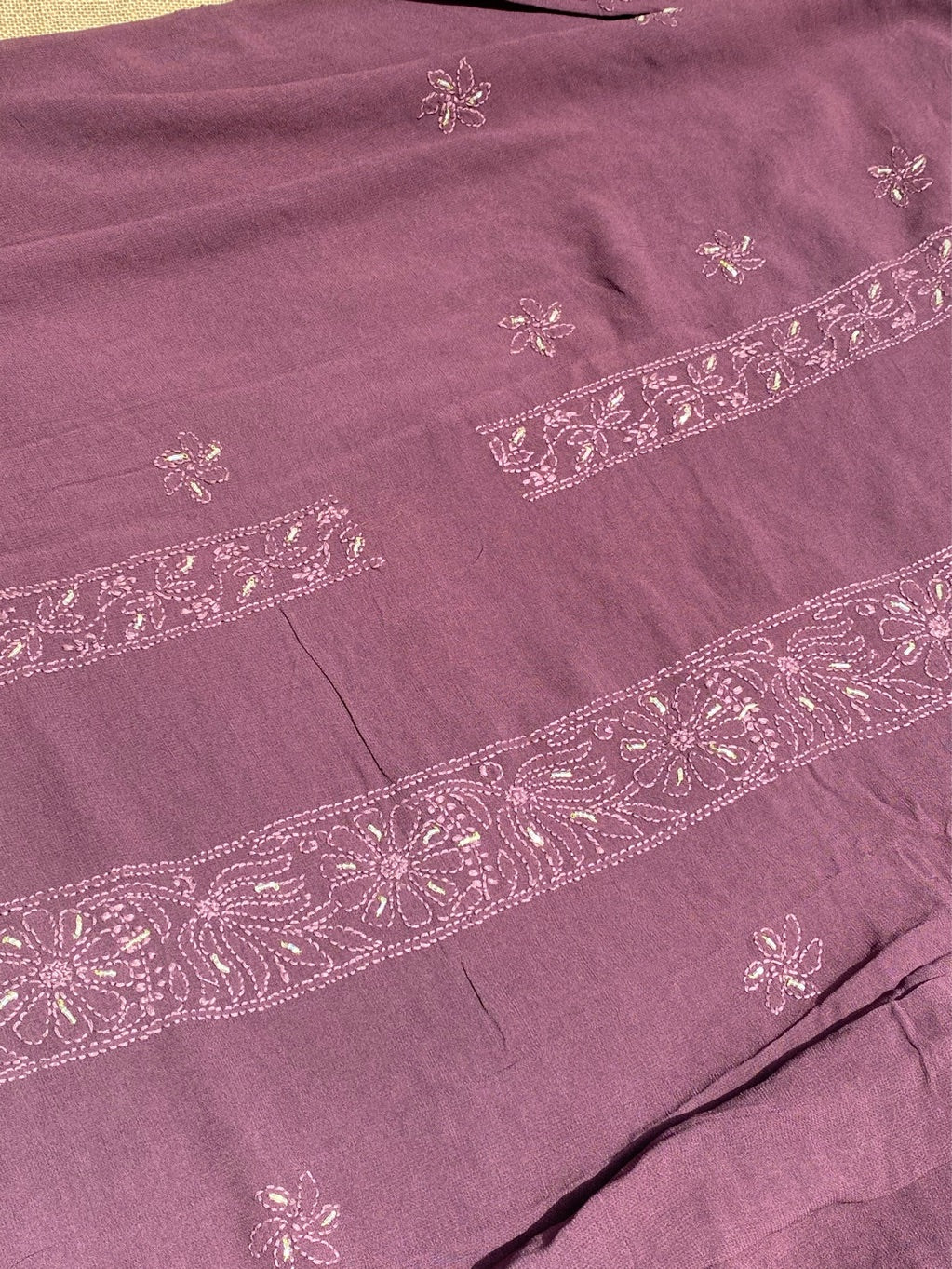 Black Current Chikankari Parsigara Viscose Unstitched Dress