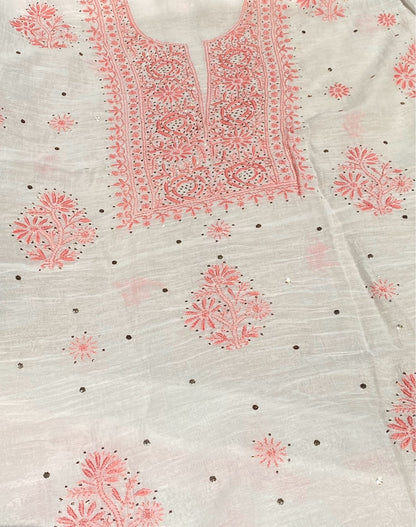 Noor-e-Mulmul Chikankari Unstiched Sets - Famous Chikankari