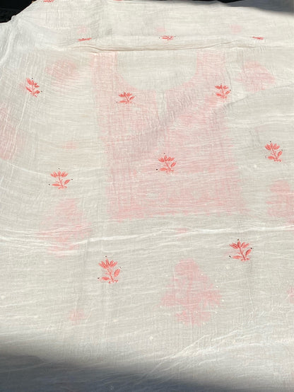 Noor-e-Mulmul Chikankari Unstiched Sets - Famous Chikankari
