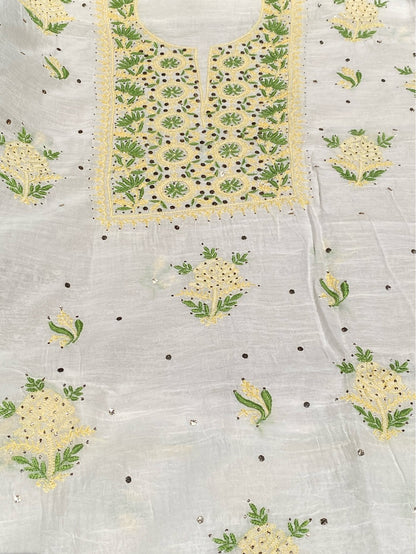 Noor-e-Mulmul Chikankari Unstiched Sets - Famous Chikankari