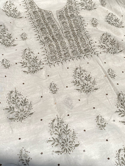 Noor-e-Mulmul Chikankari Unstiched Sets - Famous Chikankari