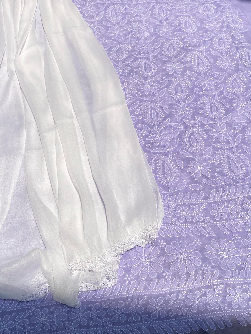 Traditional Purple Chikankari Jaalwork Unstiched Dress