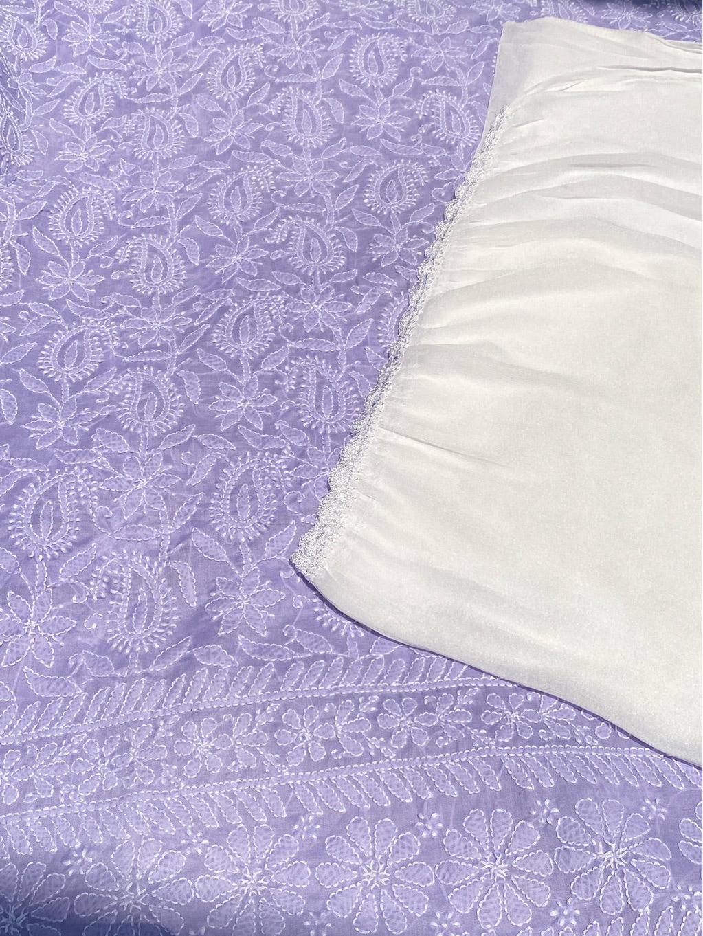 Traditional Purple Chikankari Jaalwork Unstiched Dress