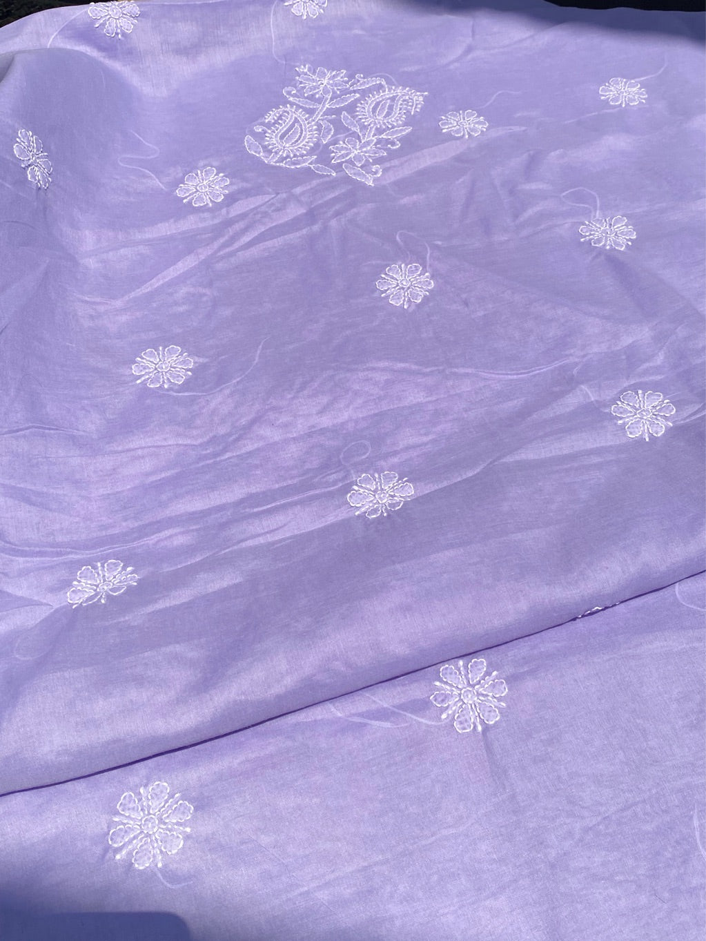 Traditional Purple Chikankari Jaalwork Unstiched Dress