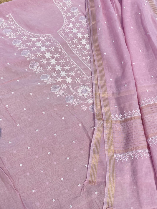 Noor-e-Mulmul Lavender Pink Unstiched Set