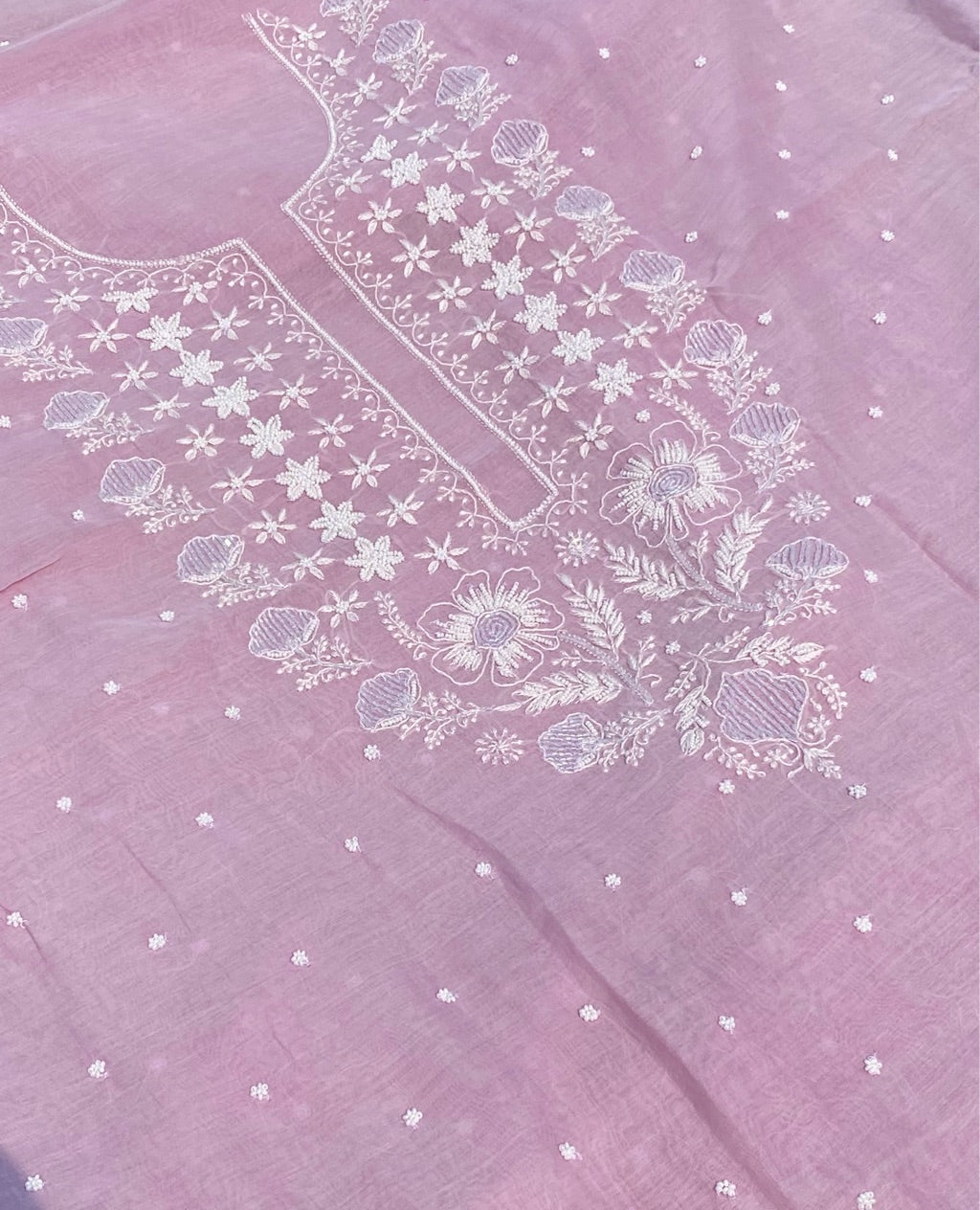 Noor-e-Mulmul Lavender Pink Unstiched Set