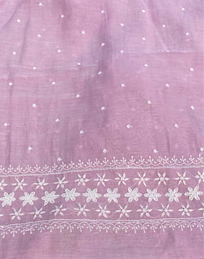 Noor-e-Mulmul Lavender Pink Unstitched Set - Famous Chikankari