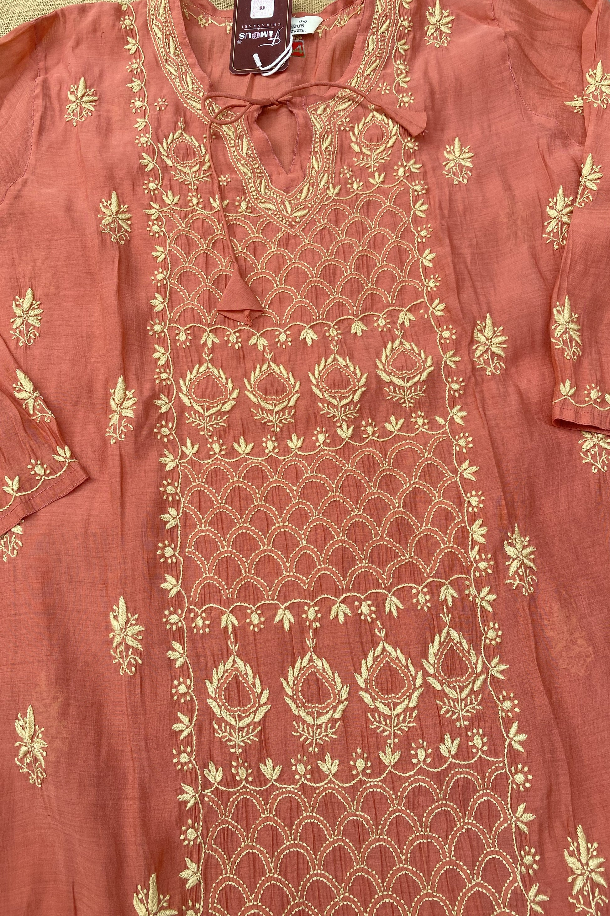 Sarah- Rust Chikankari Semi-Stitched Co-ord Sets