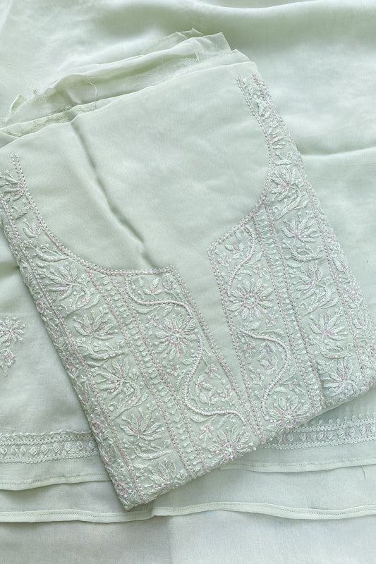Viscose Unstitched Chikankari Kurta Dupatta Set