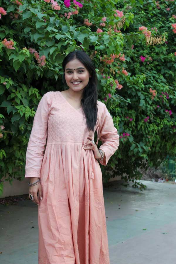 Zainab Chikankari Angarkha Style Kurta