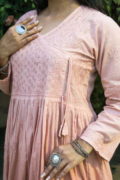 Zainab Chikankari Angarkha Style Kurta