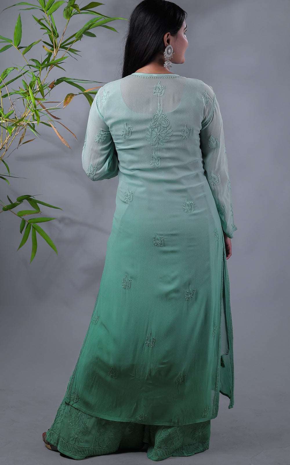 Zohra Chikankari Viscose Georgette Kurti Sharara Set